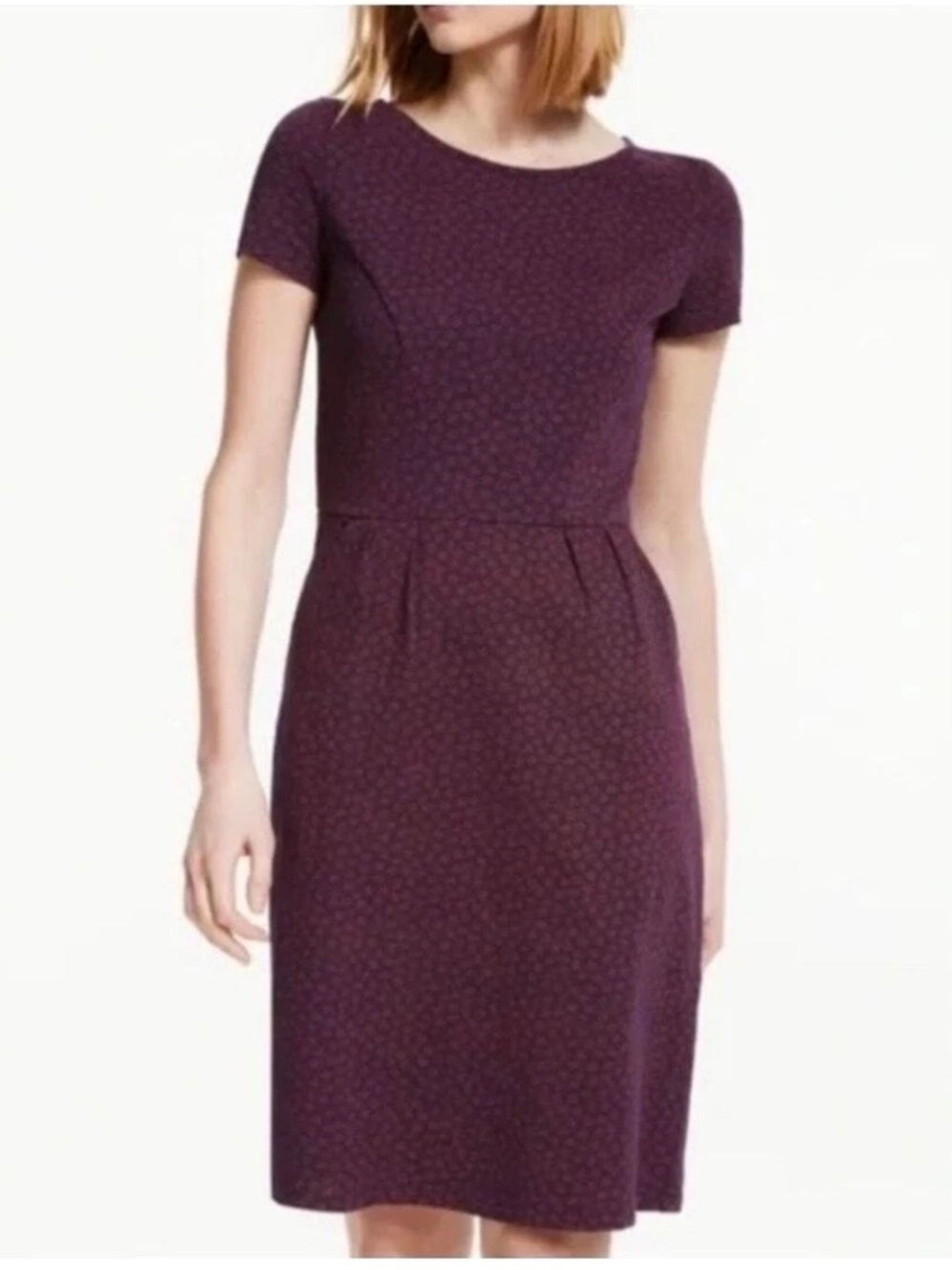 Boden Phoebe Cotton Jersey Dress Purple Floral Print Pockets Size 8